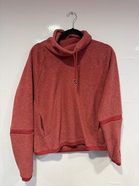 Red cowl neck Nike Sherpa sweatshirt